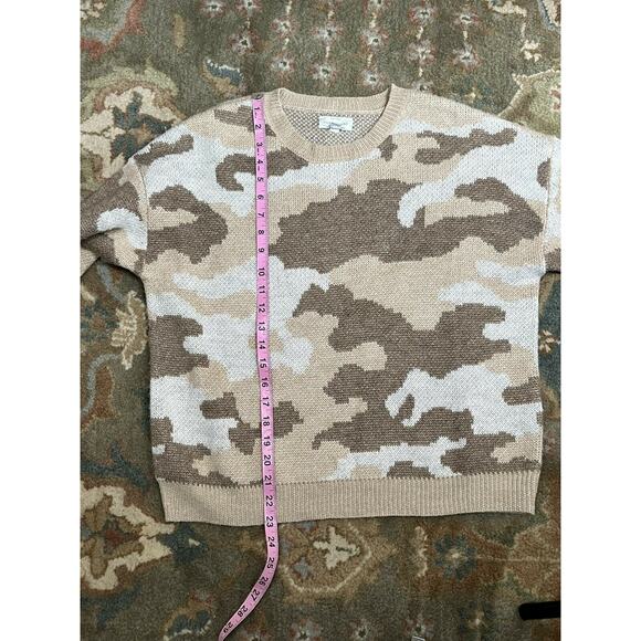 Lucky Brand Neutral Camu Crew Neck sweater Beige Blend Women's sz Medium - Picture 12 of 12